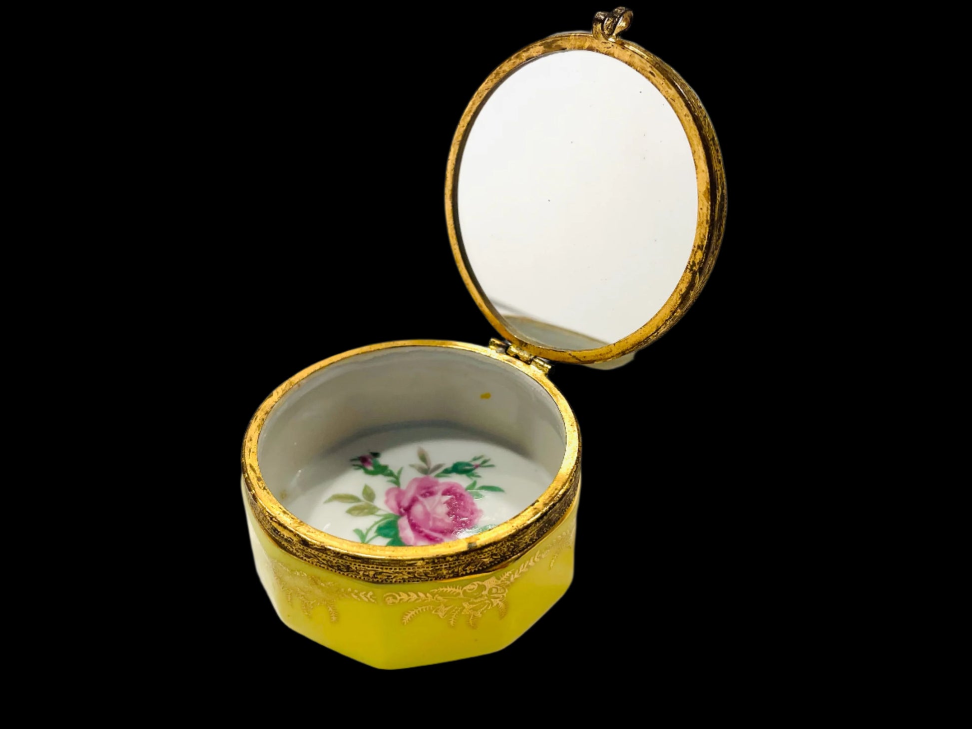 Sico House For Novelties Yellow Romantic Germany Porcelain Box