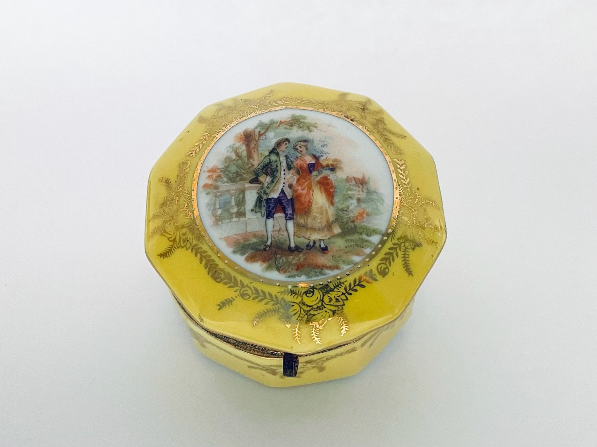 Sico House For Novelties Yellow Romantic Germany Porcelain Box