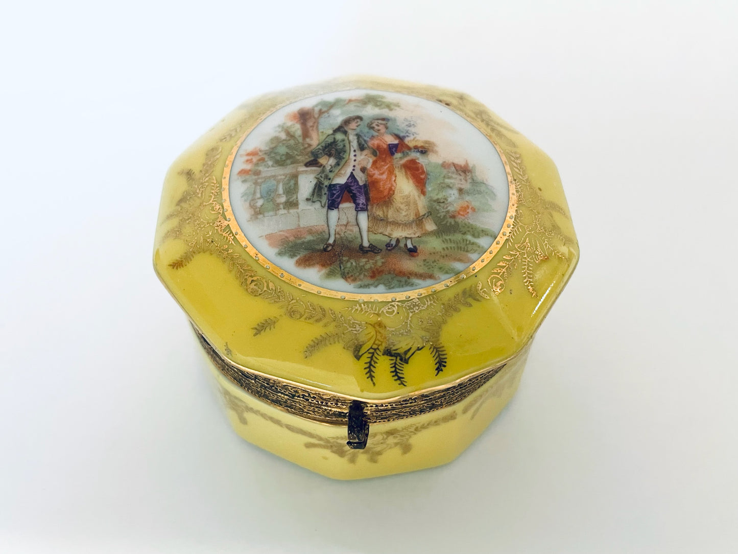 Sico House For Novelties Yellow Romantic Germany Porcelain Box