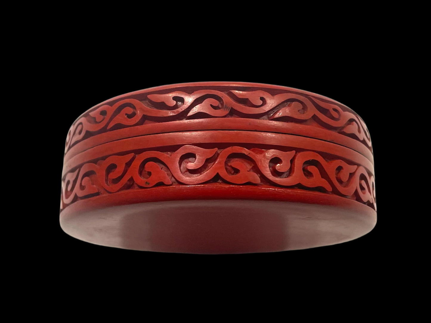 Chinese Red Lacquer Carved Lotus Flowers Decorative Accent Box
