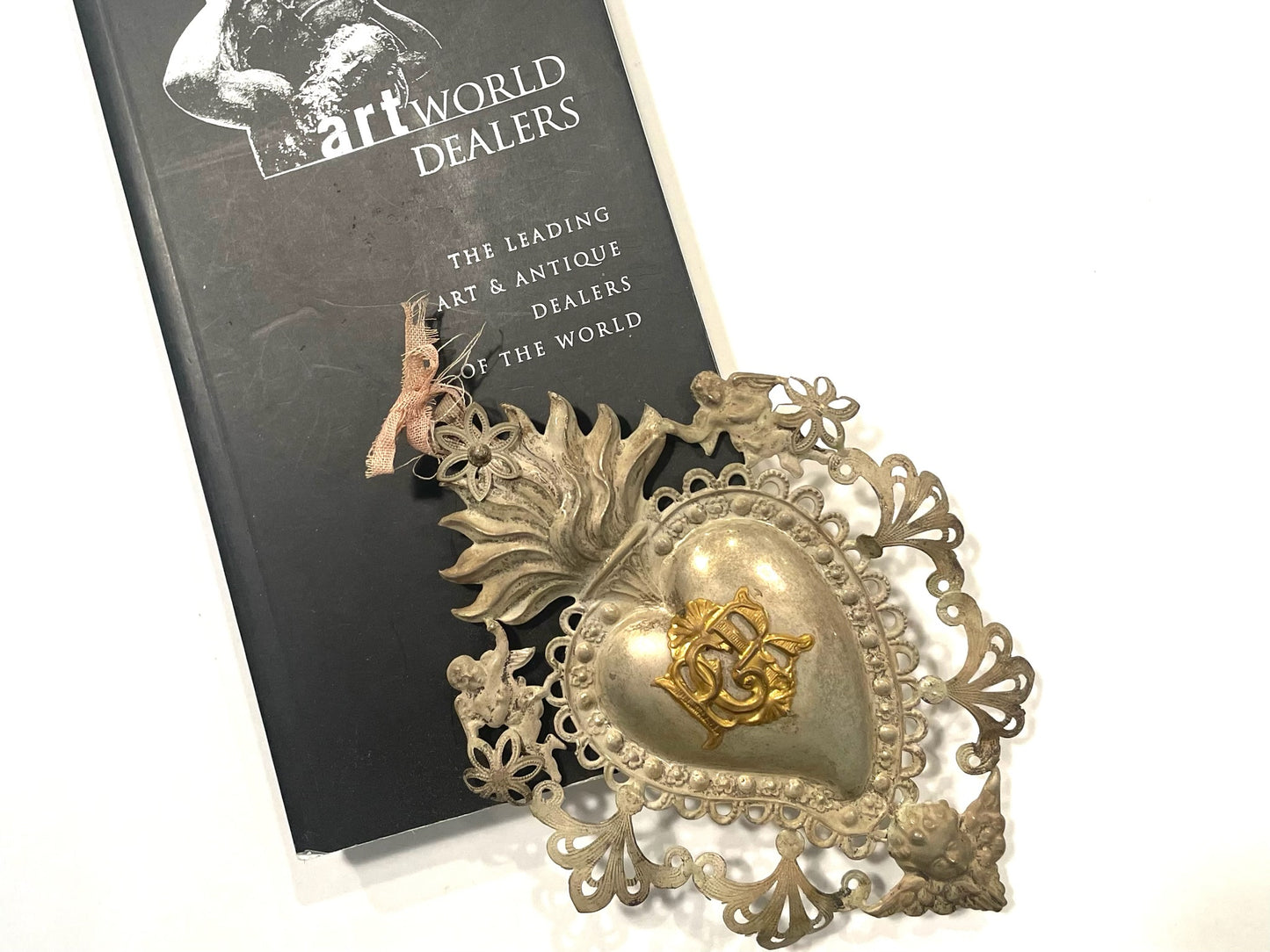 A Silver Antique Ex Voto Angelic Sacred Heart Florence Italy