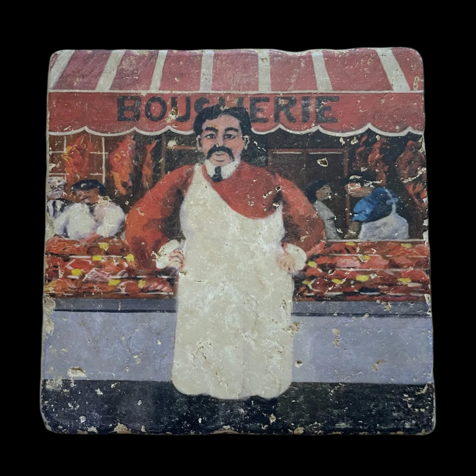 Attribute French Artist Guy Christian Buffet Hand Painted Distressed 