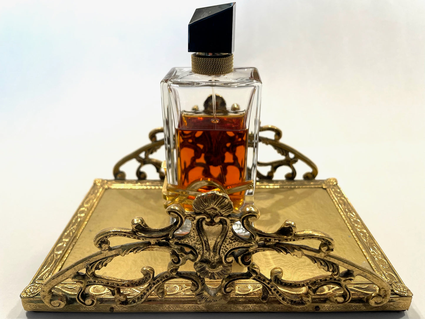 Mid Century Modern Filigree Brass Tray Table Decor