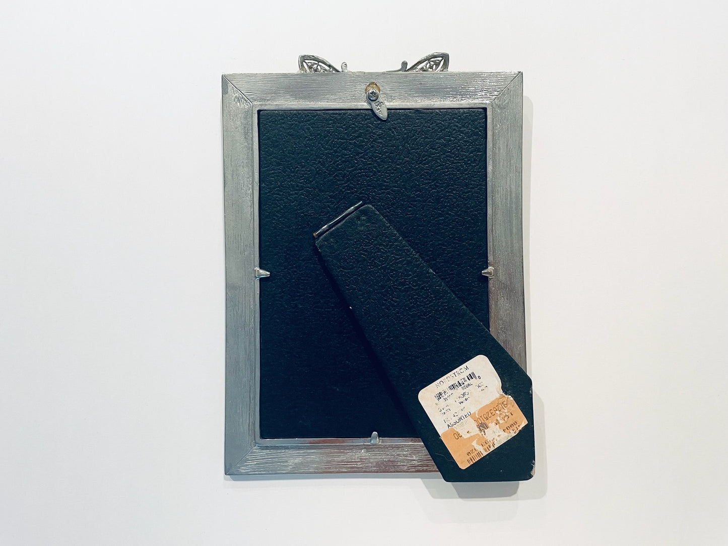 Butterfly Enamel Photo Frame Pave Crystals Silver Detailing