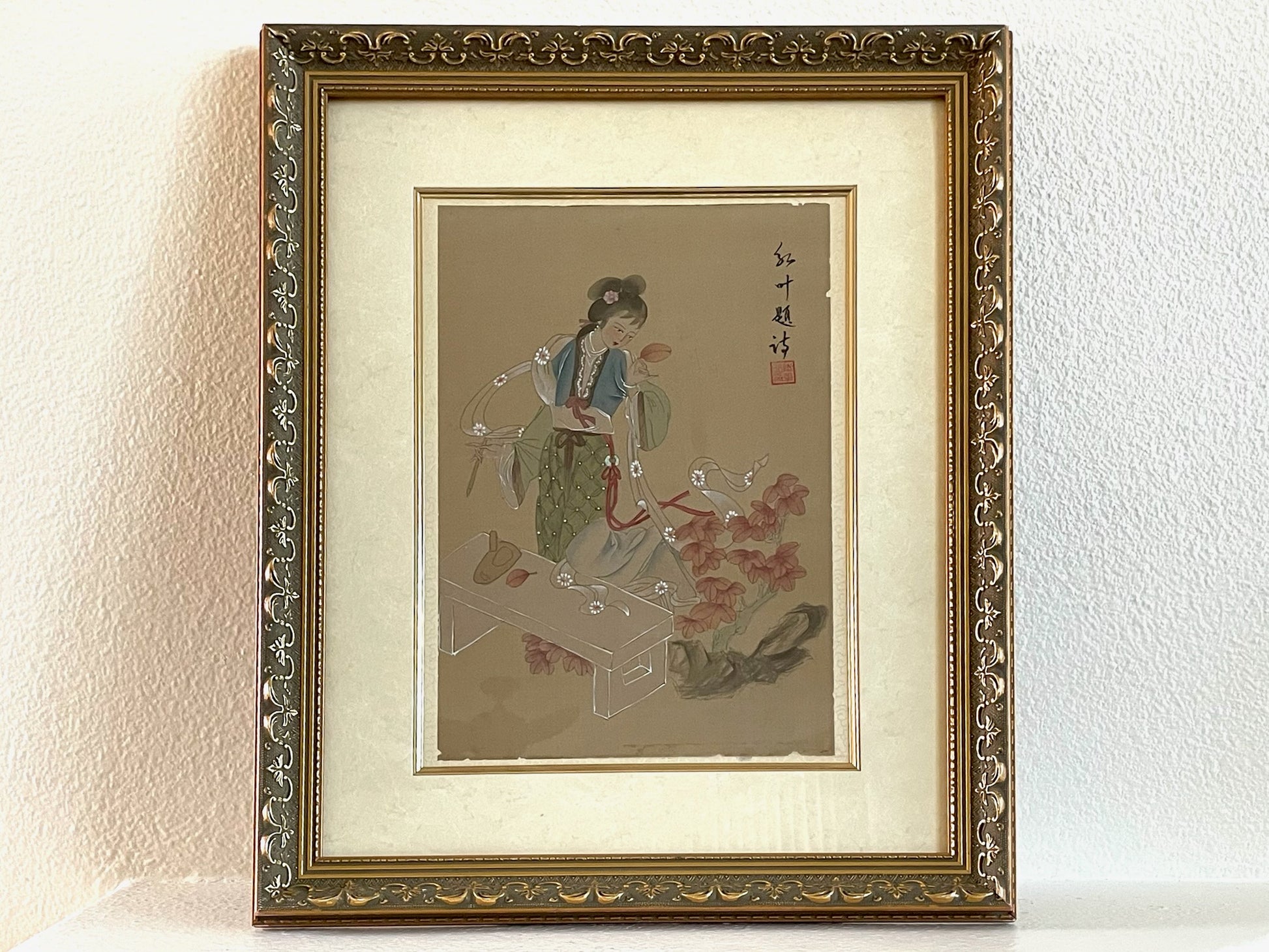 Chinese Goddes Art Dynasty Figurative Signed Painting On Silk