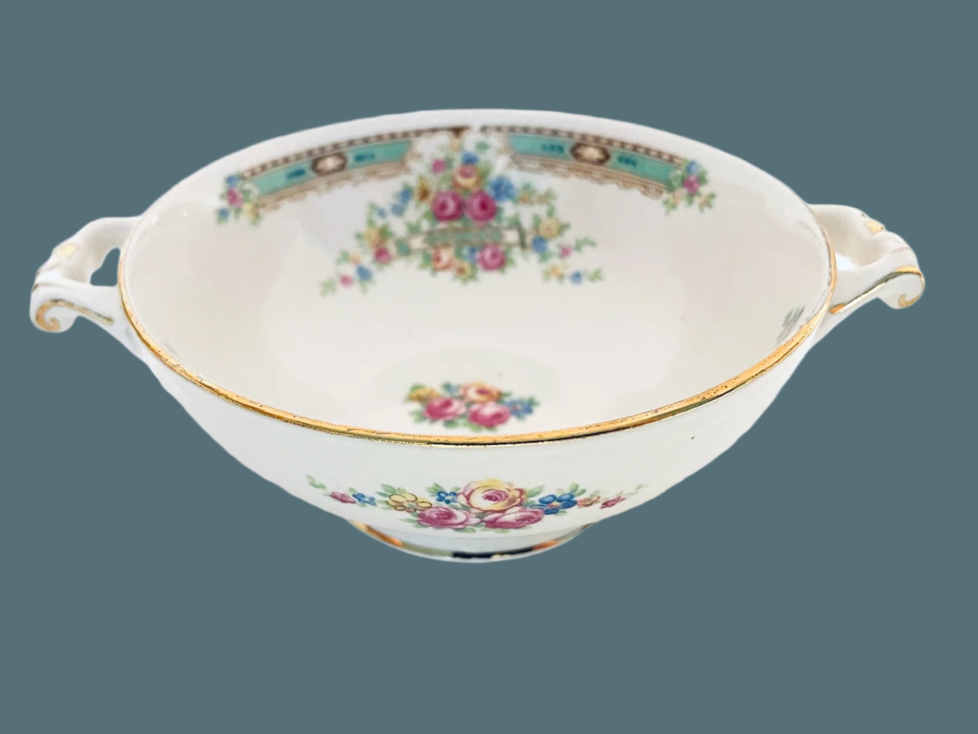 HLC Craftsman Dinnerware USA Primuline Floral Medallions Soup Bowls