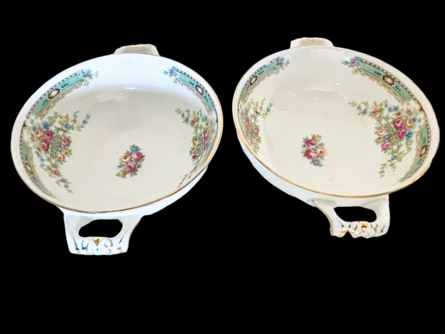 HLC Craftsman Dinnerware USA Primuline Floral Medallions Soup Bowls