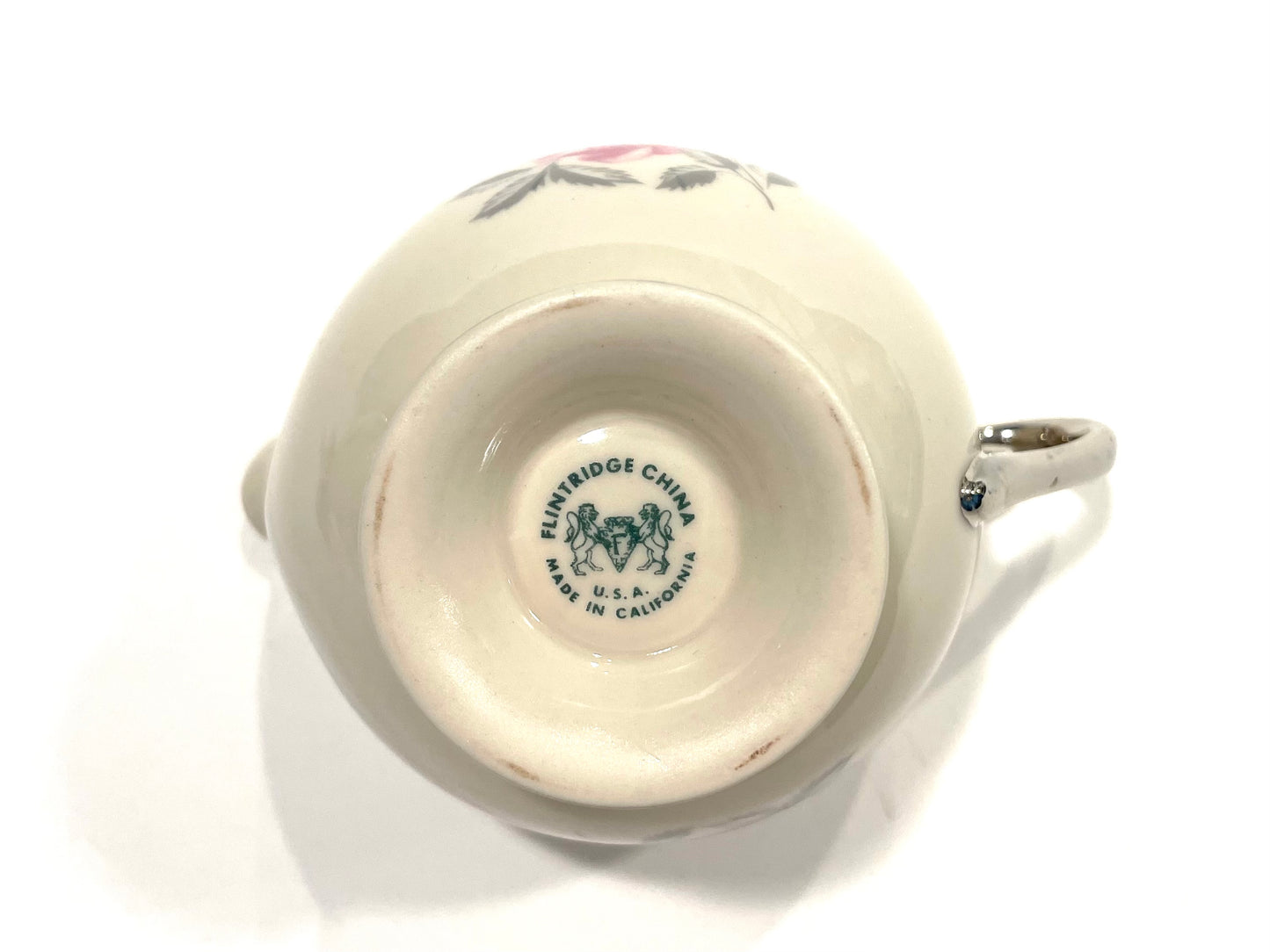 Flintridge China Made In California USA Rose Vintage Creamer Lidded Sugar Set