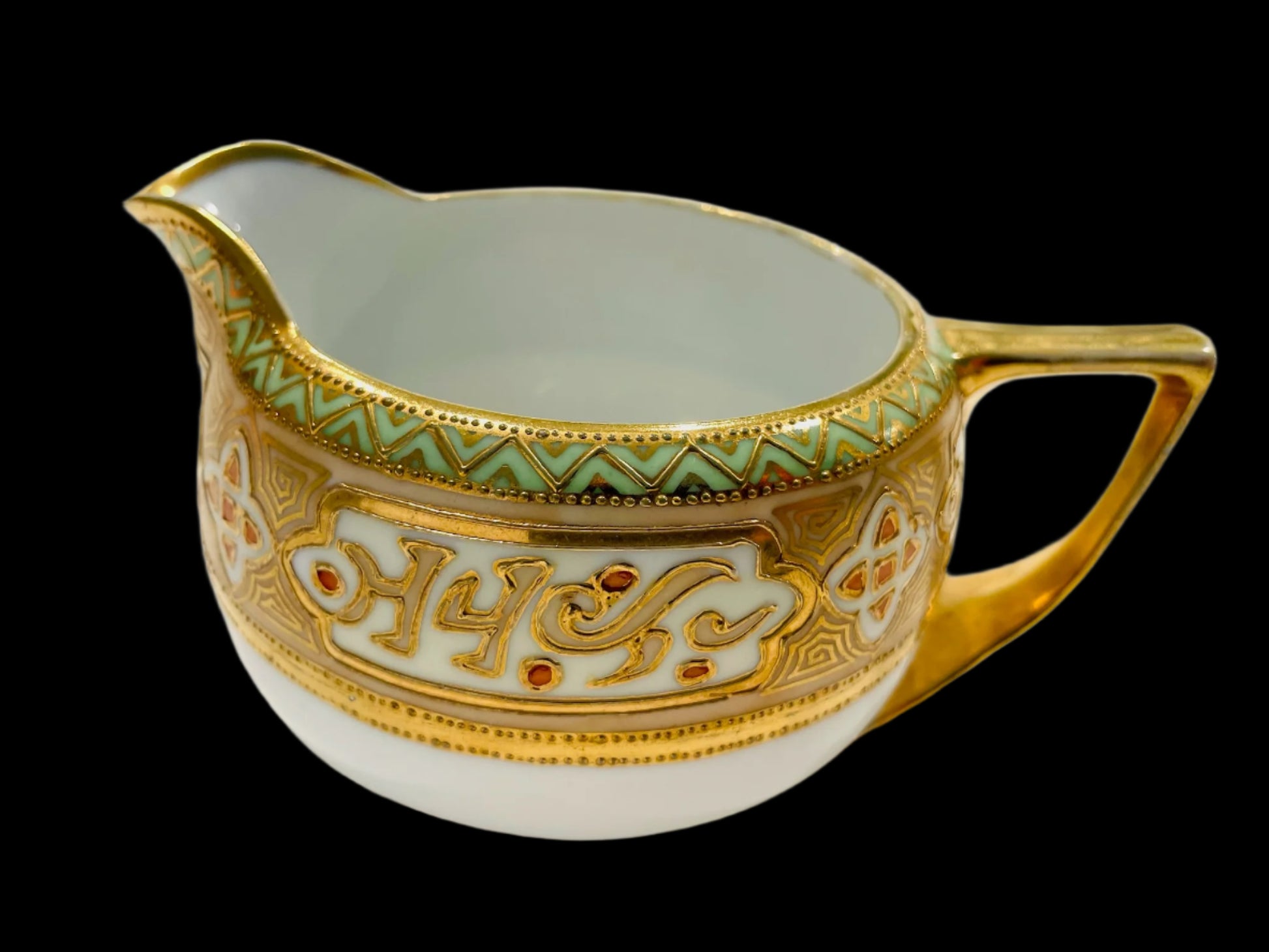 Hand Painted RC Nippon Vintage Gilded Creamer Lidded Sugar Server Set