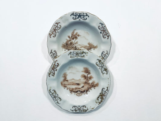 Wsinterling Bavaria Germany Pair of Pictorial Ashtrays