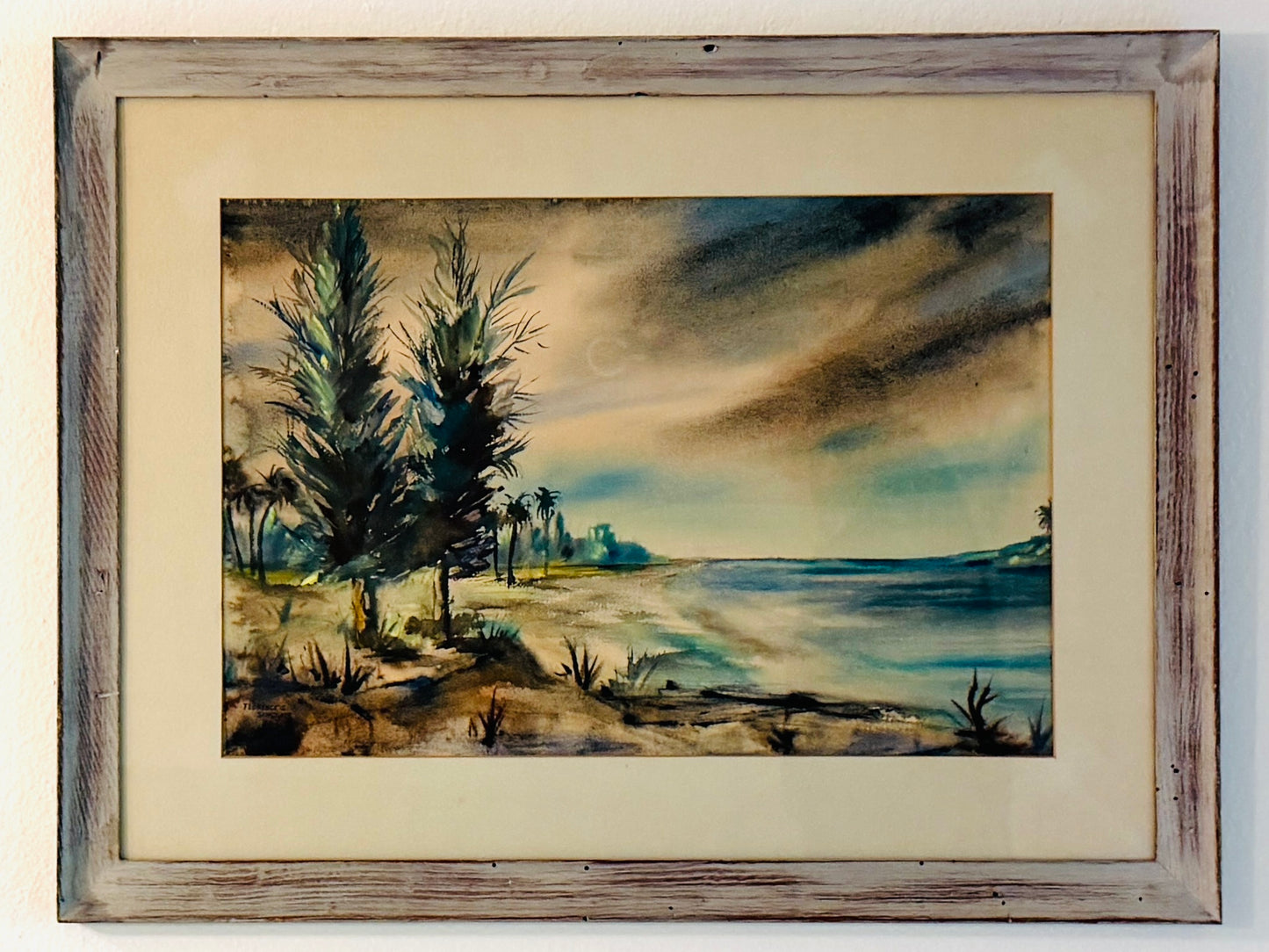 Florence Sinclair Mahdavi Impressionist Beach Scene Watercolor Painting