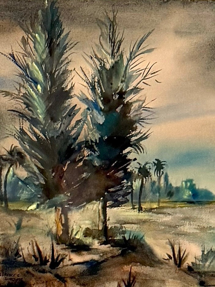 Florence Sinclair Mahdavi Impressionist Beach Scene Watercolor Painting