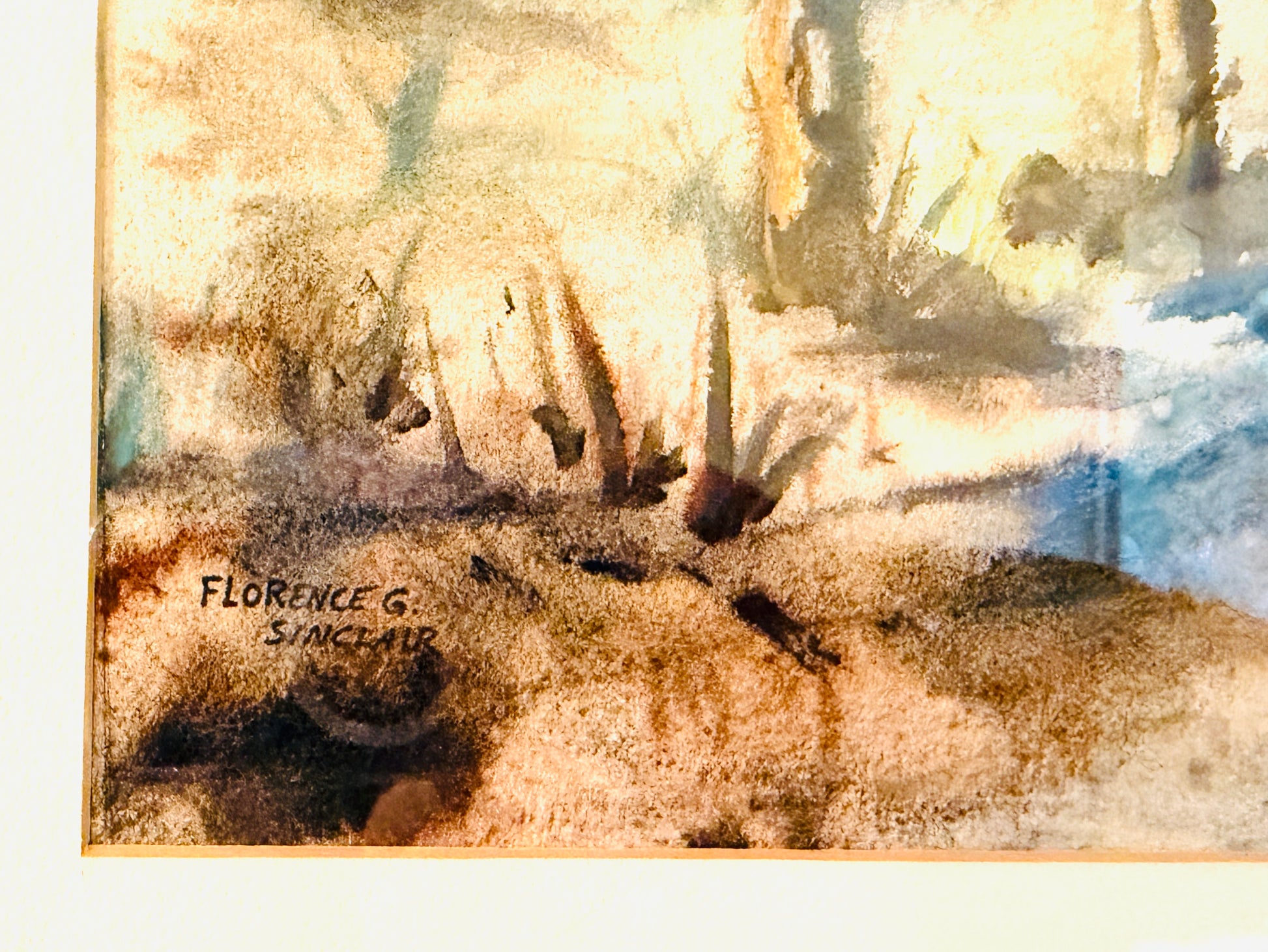 Florence Sinclair Mahdavi Impressionist Beach Scene Watercolor Painting