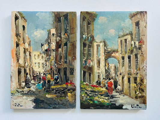 Impressionist Parisian Street Scene Signed Oil On Canvas