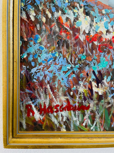 Impressionist Seaside Painting Oil On Canvas  Artist Signed
