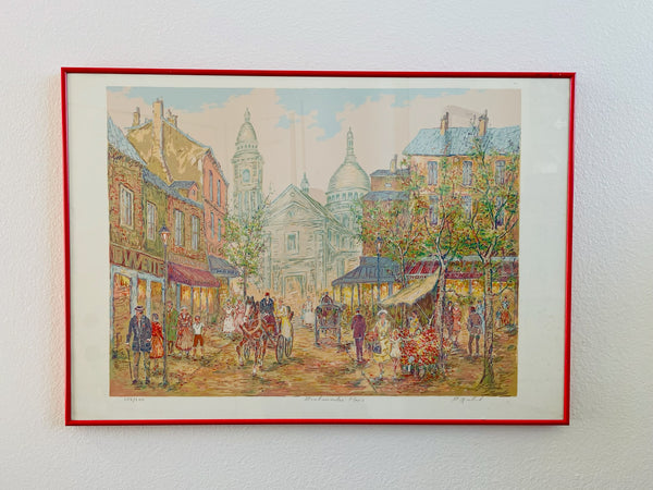 Montmartre Paris Cityscape Impressionist Lithograph Artist Signed Numbered Titled