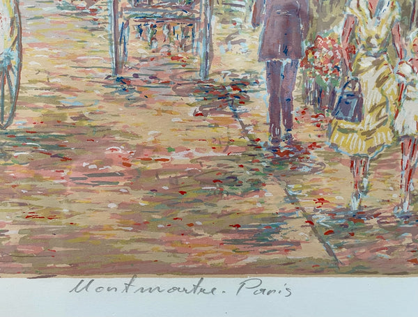 Montmartre Paris Cityscape Impressionist Lithograph Artist Signed Numbered Titled