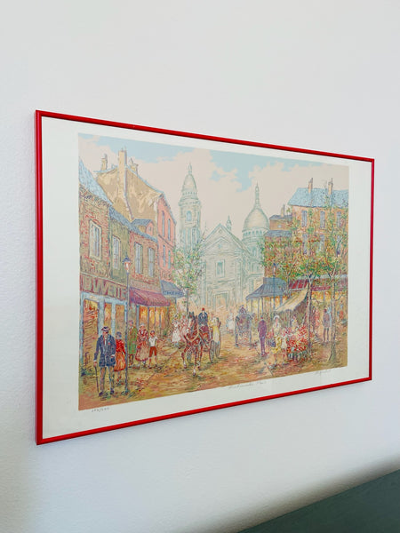 Montmartre Paris Cityscape Impressionist Lithograph Artist Signed Numbered Titled