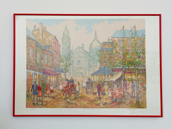 Montmartre Paris Cityscape Impressionist Lithograph Artist Signed Numbered Titled