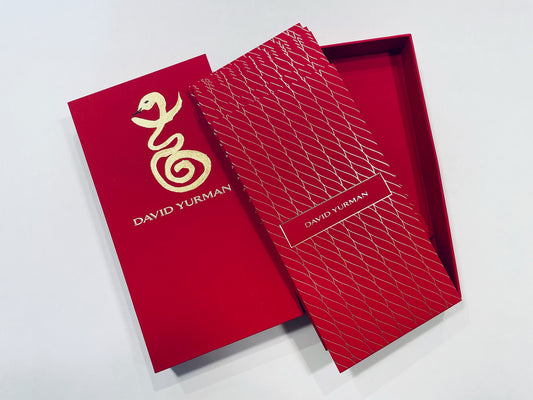 David Yurman Exclusive Red Lunar New Year Gold Decorated Box of Envelopes