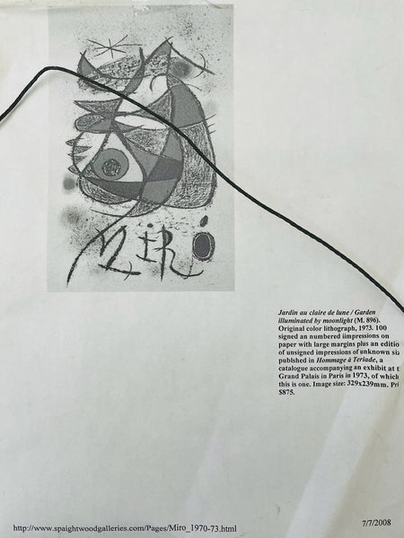 Joan Miro Jardin Au Claire De Lune Arte Paris Abstract Illustration