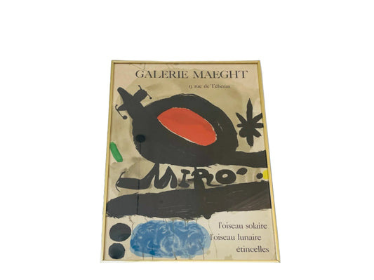 Galerie Maeght Joan Miro Loiseau Solaire Loiseau Lunaire Etincelles Exhibition Poster