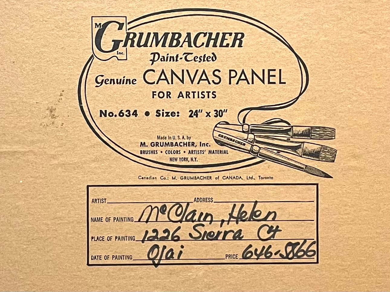 Helen McClain Ojai California Still Life Calla Lily In Blue Pot Oil On Canvas Panel