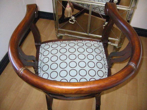 William IV Style Updated Upholstery Mahogany Rocking Chair