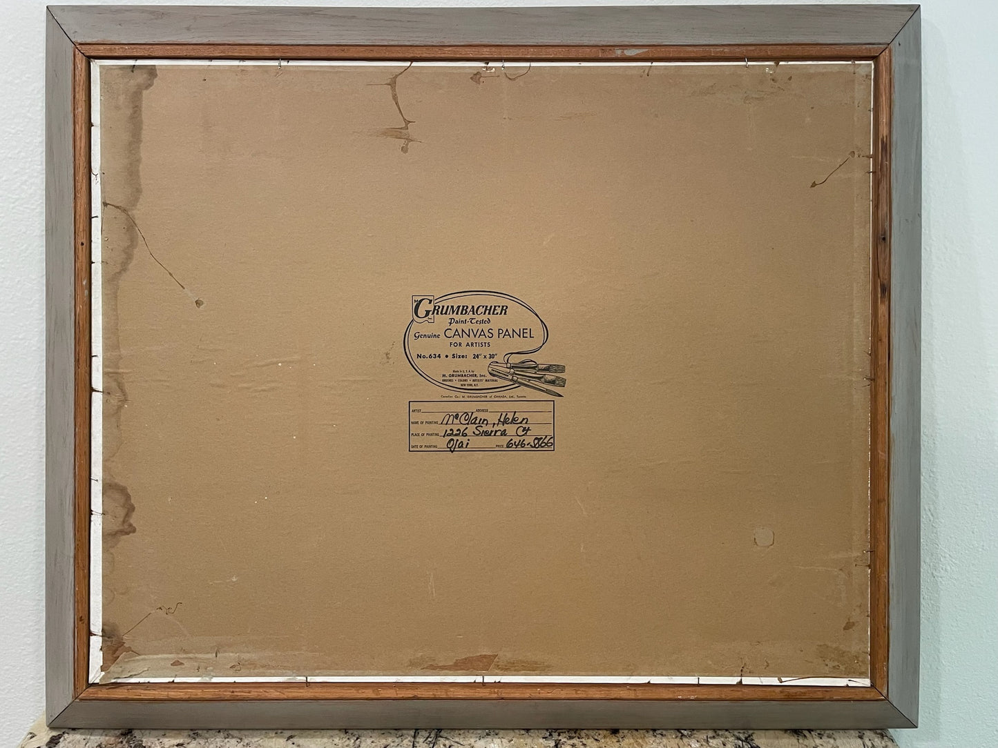 Helen McClain Ojai California Still Life Calla Lily In Blue Pot Oil On Canvas Panel