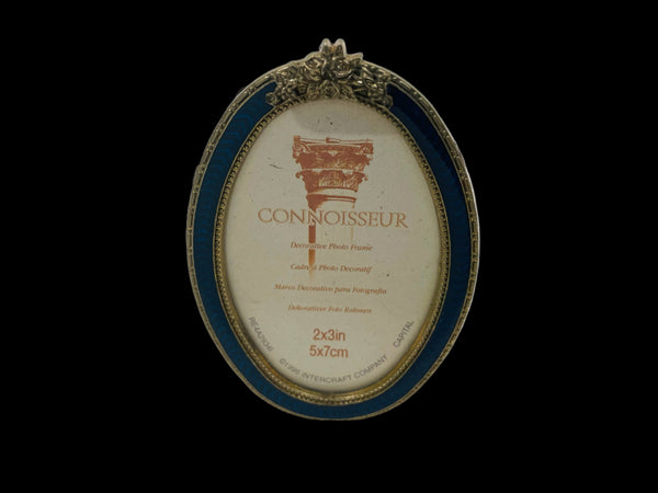 Connoisseur Decorative Guilloche Bronze Oval Photo Frame
