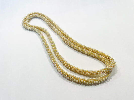 Folk Art Cluster Pearl Necklace 