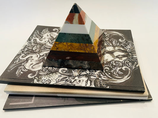 Novica Good Energy Gemstone Pyramid Sculpture