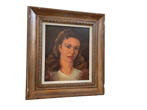 Leonard Scheu California Artist Portrait Painting Oil On Panel 