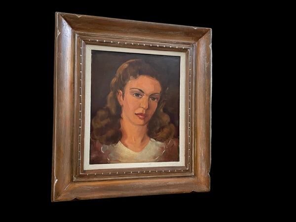 Leonard Scheu California Artist Portrait Painting Signed Oil On Panel