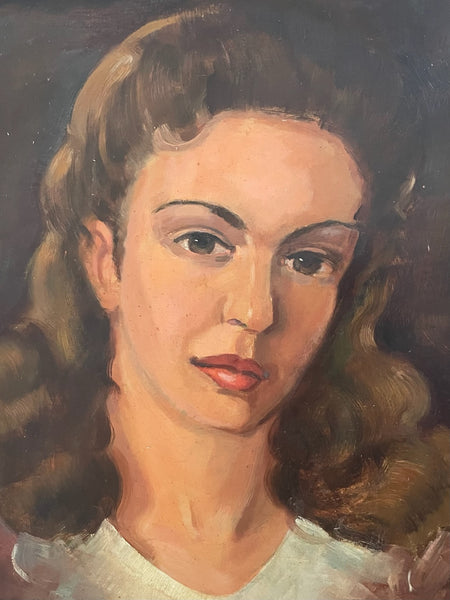 Leonard Scheu California Artist Portrait Painting Signed Oil On Panel