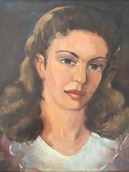 Leonard Scheu California Artist Portrait Painting Signed Oil On Panel