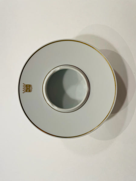 Noritake Nippon Toki Kaisha Japan White Ashtray Gold Decorated Crown