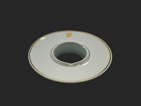 Noritake Nippon Toki Kaisha Japan White Ashtray Gold Decorated Crown