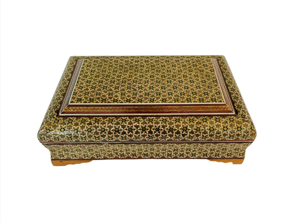 Khatam Box Inlaid Hand Crafted Marquetry Mosaic Geometric Gilt Decoration