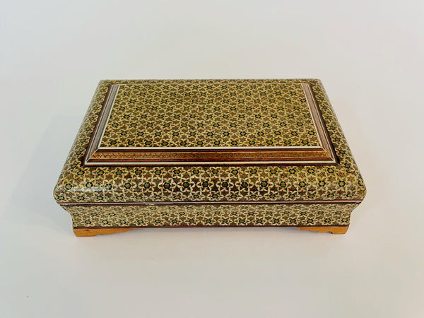 Khatam Box Inlaid Marquetry Geometric Gilt Decorated