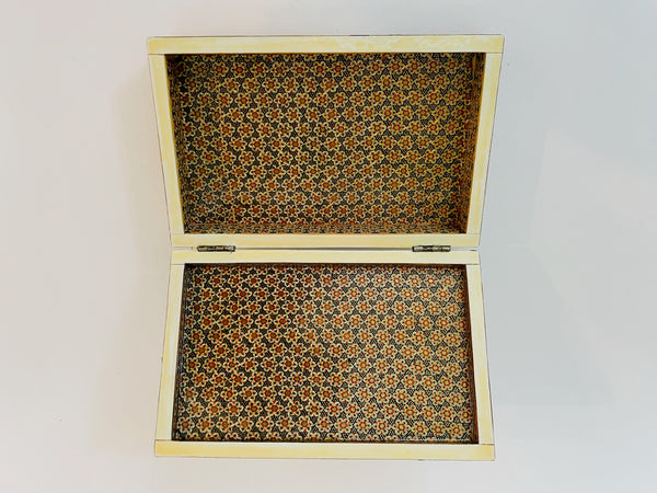 Khatam Box Inlaid Hand Crafted Marquetry Mosaic Geometric Gilt Decoration