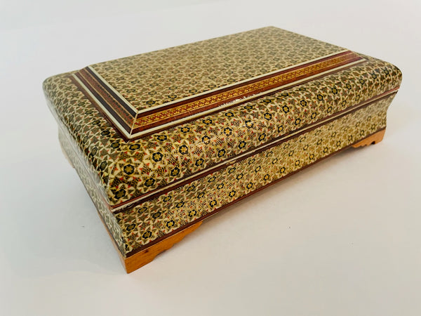 Khatam Box Inlaid Marquetry Geometric Gilt Decorated