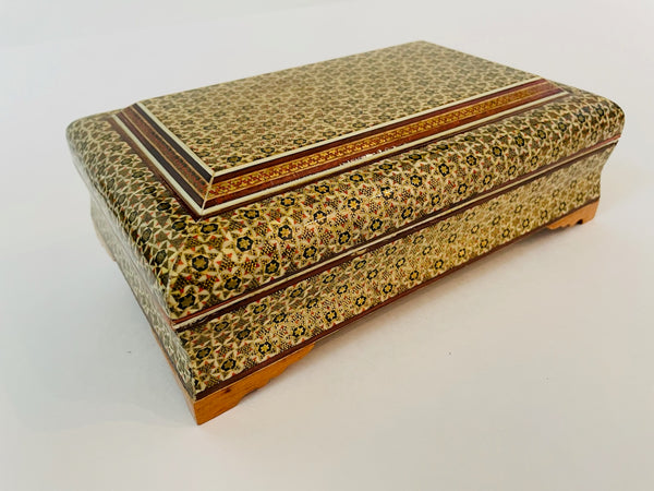 Khatam Box Inlaid Hand Crafted Marquetry Mosaic Geometric Gilt Decoration