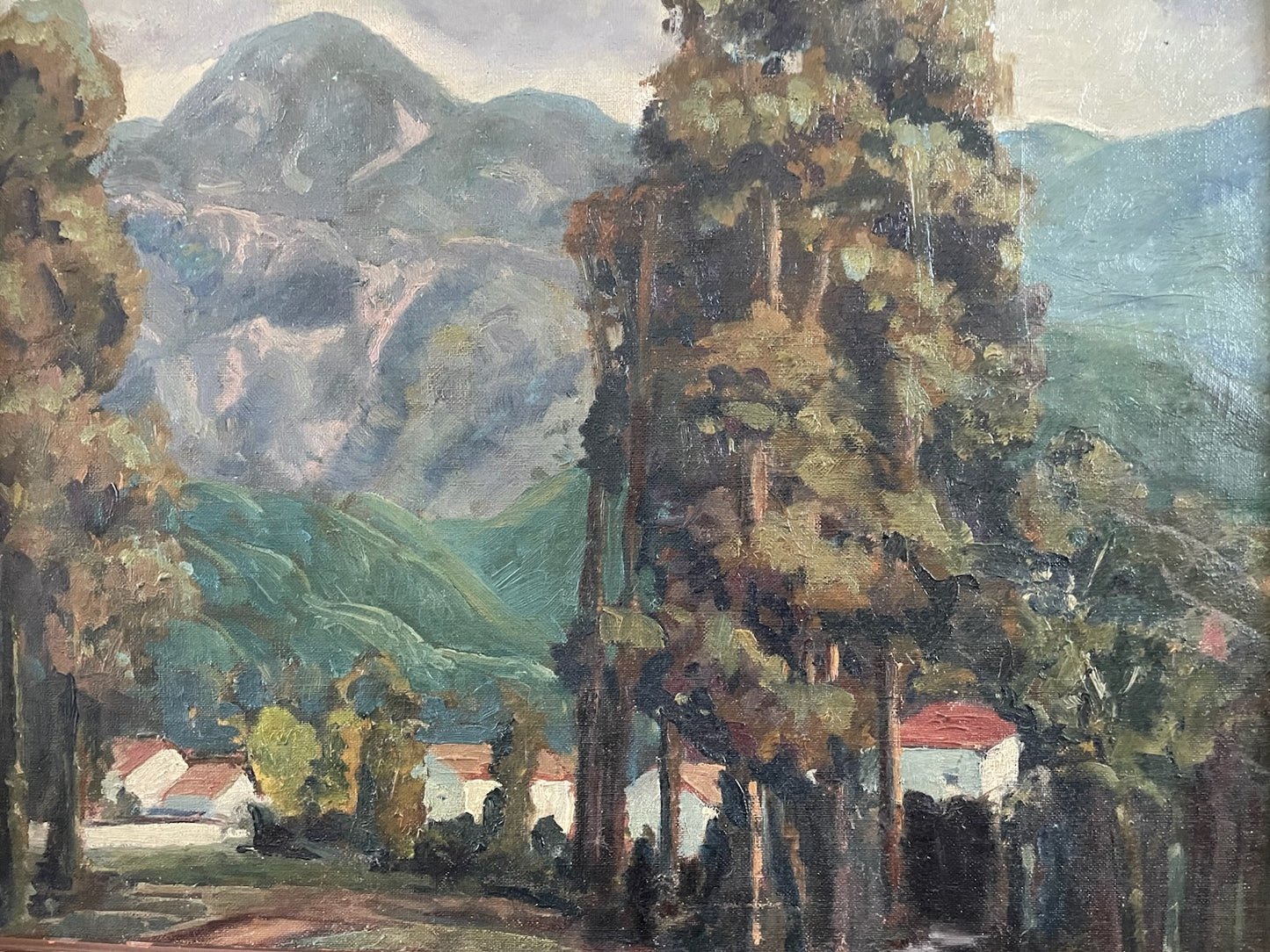 Plein Air Mountain View California Nature Scenery Oil On Canvas