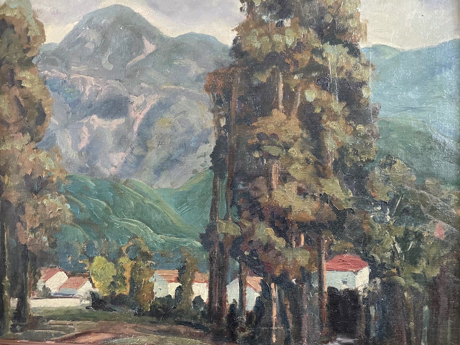 Plein Air Mountain View California Nature Scenery Oil On Canvas