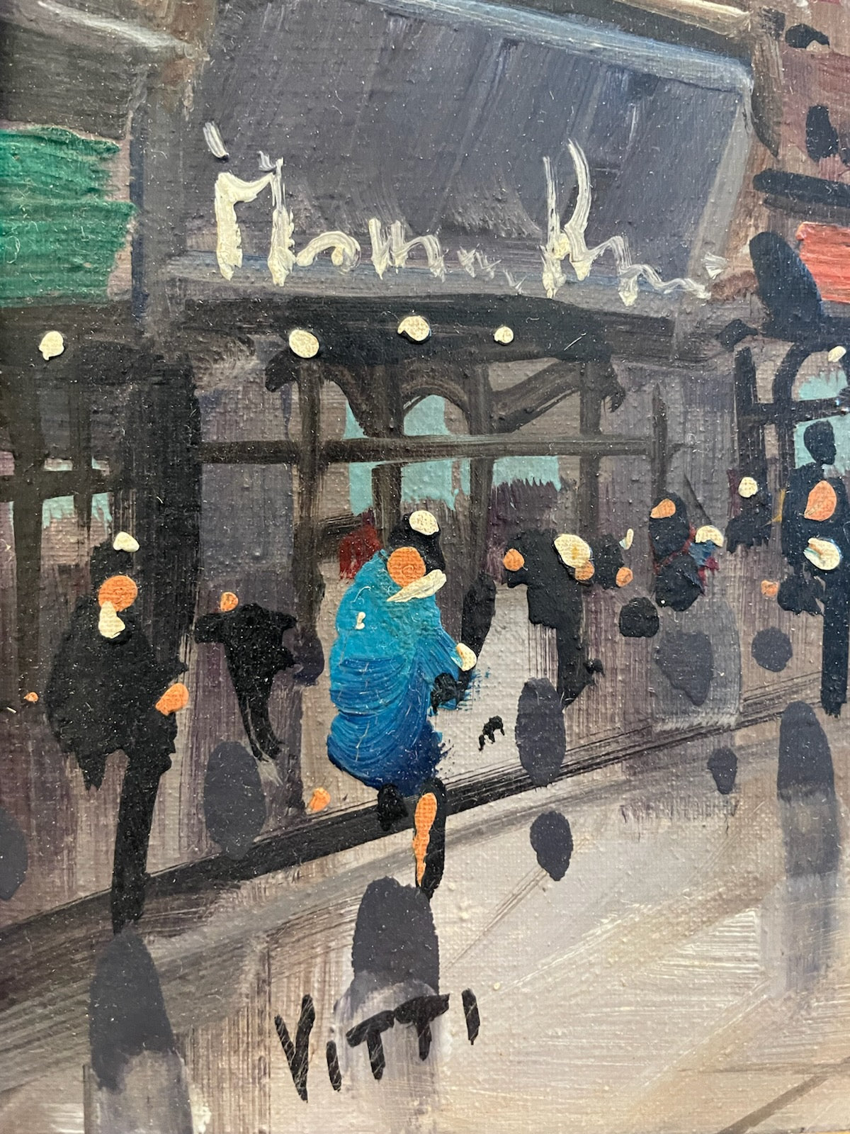 Vitti Impressionist Signed Paris Cityview Oil On Canvas