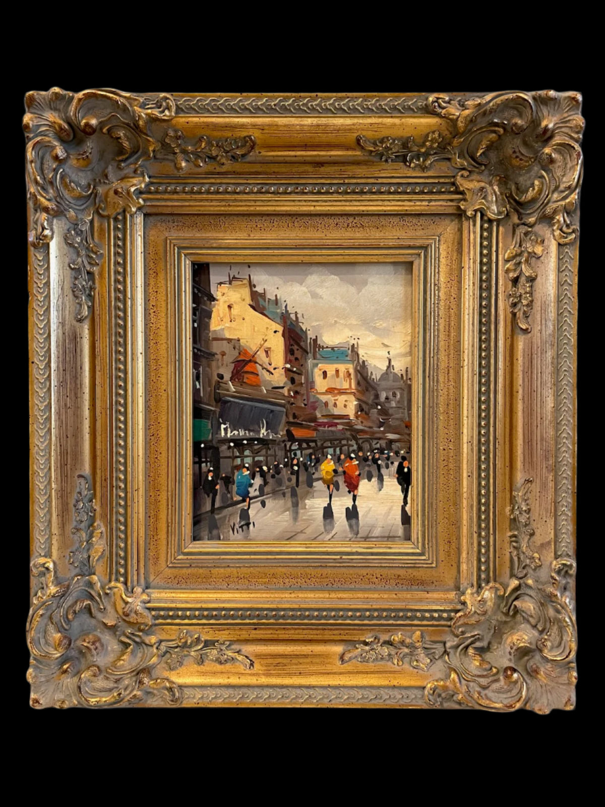 Vitti Impressionist Signed Paris Cityview Oil On Canvas