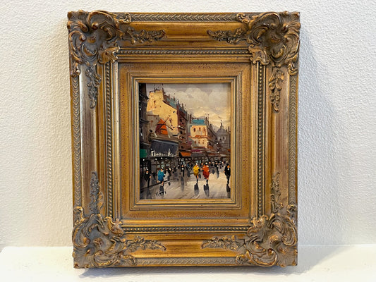 Vitti Paris Cityview Impressionist Signed Oil On Canvas Orante Frame