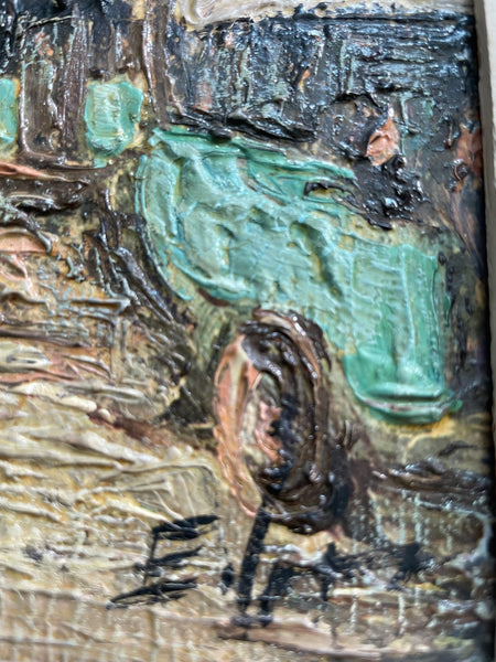 Impressionist Parisian City Scene Signed Oil Painting On Canvas