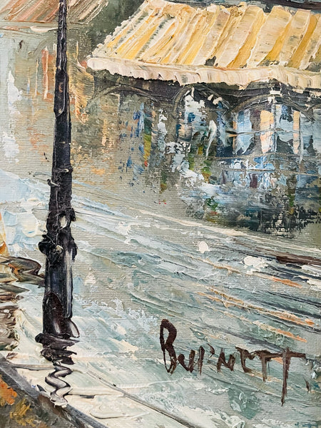 Caroline Burnett Parisian Street Scene Signed Oil On Canvas